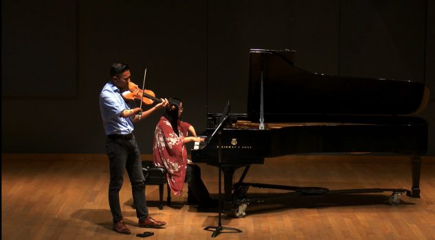 Promotional photo: Violinist Adrian Anantawan performs with pianist Leigh McAllister